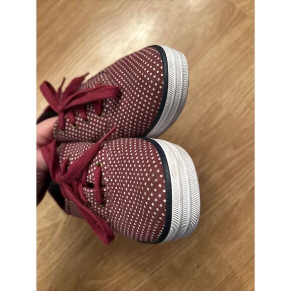 Keds Women 7.5 Burgundy Wine Red/ White Polka Dot Athletic Shoes Preppy Classic - Picture 8 of 8